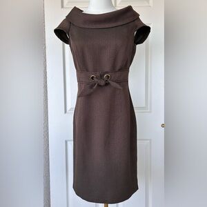 Karin Stevens Sheath Dress Bow Front Dress Size 6‎